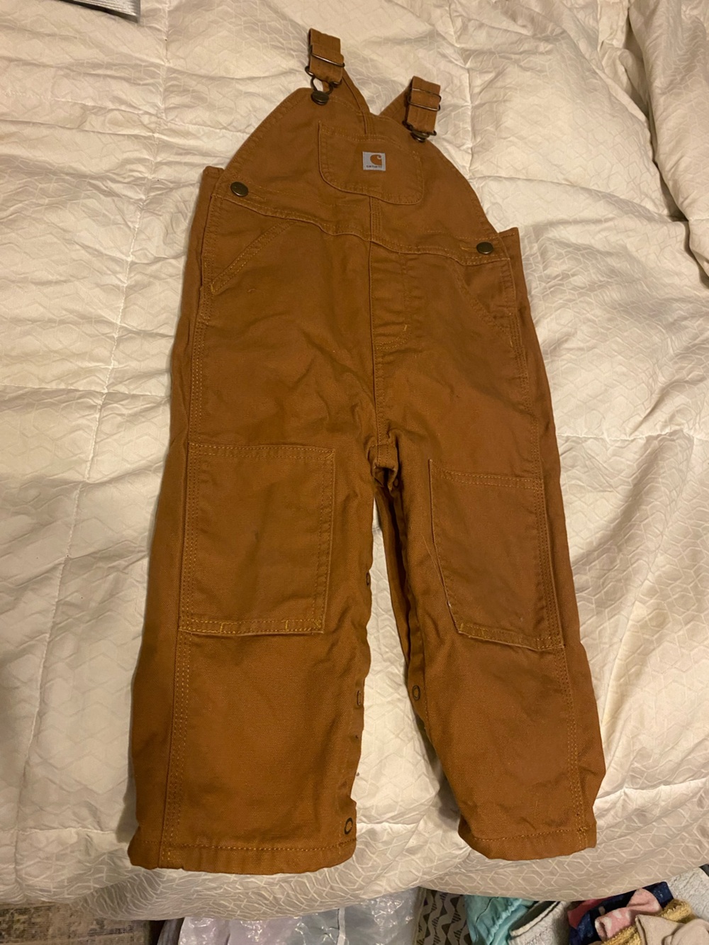 Carhartt Toddler Cargo Bib in Brown Duck